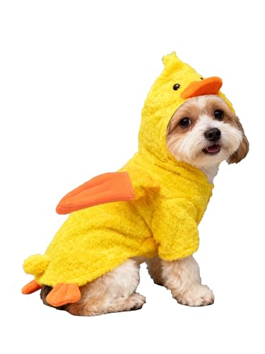 IOICYBF Pet Costume for Small Dogs Cats,Halloween Hoodies Winter Puppy Coat Outfits Funny Pajamas Clothes for Christmas Party,Duck XL