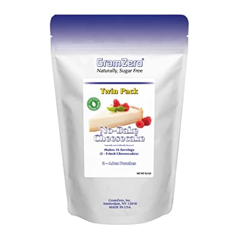 GramZero No-Bake Cheesecake Mix, Makes 2 Cheesecakes, No Sugar Added, Low Calorie, Stevia Sweetened Cover