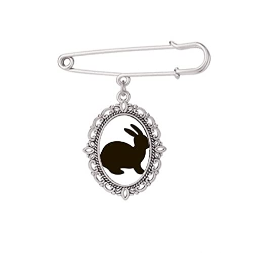 Broche lièvre noir cadeau poétique original pour orner une chemise