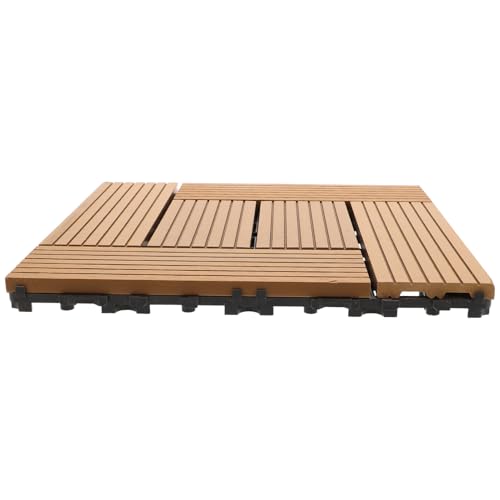 HONITANO Suelo de Terraza Exterior Interconectable Azulejos Tipo Madera para Porche y Jardín Resistente la Intemperie y Fácil Instalación para Suelos Exteriores de Jardín