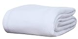 Cotton Throw Blanket Twin Size for Bed - Diamond Weave Blankets, Ivory Soft Lightweight Woven Throw