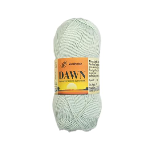 Image of Vardhman Dawn Polyester Viscose Yarn - Soft Yarn for Knitting, Crochet & DIY Craft Projects | Ideal for Garments, Toys, Accessories & Home Decor | Pack-1 Ball, 100g Each DAL004
