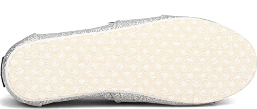 Toms Girls Espadrille Loafer Flat, Silver, 5 Big Kid #TOP5