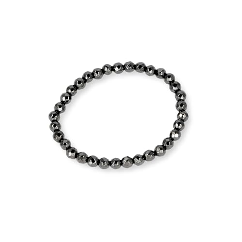 AIMANTIX - Bracelet Hématite Magnétique Homme et Femme Petites Billes - Bracelet Aimant à Facettes - Apporte de l'Energie et de l'apaisement - Allie Les Qualités des...