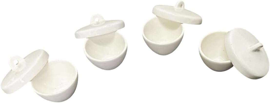 AI-Porcelain Crucible with Lid 15ml Pack of 4/Lab Equipment Porcelain Crucible/for Laboratory used/Chemistry Lab Equipment/Scientific and Laboratory Product