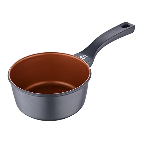 San Ignacio Bronze | Cazo de Cocina de 16 cm y 1,3L | Antiadherente | Fabricado con Aluminio Fundido | Con Mango Soft Touch | Apto para Todo Tipo de Cocinas