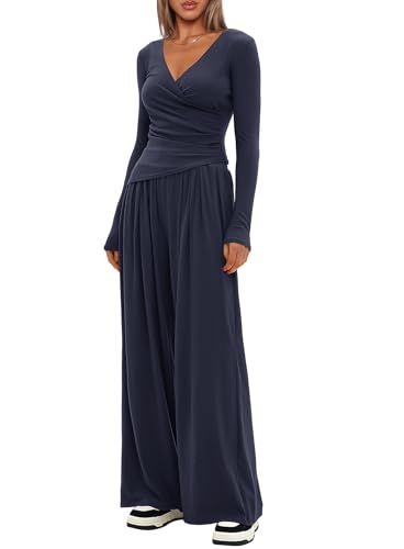 Ensemble fluide femme col en V pour masquer les complexes avec élégance - 2
