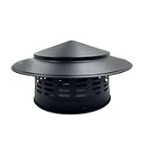 Yuqim 6' Black Round Chimney Cap with Cone Top Stainless Steel...