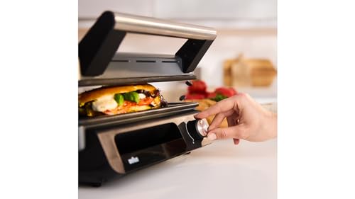 Braun MultiGrill 5 CG 5010, Plancha Eléctrica con Control Electrónico y Bandeja Recoge Grasa Extraible, 3 Posiciones de Cocción, Placas Extraibles y Lavables en Lavavajillas, 2000W, Negro/Metal - imagen 4