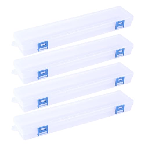 Boîte à pinceaux transparente en lot de 4 avec couvercle étanche