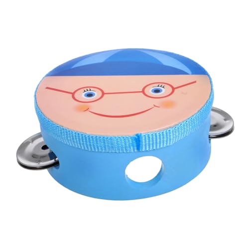 Vaguelly 子供用木製打楽器 なカートゥーンデザイン 小型手持ちタンバリン ジングル付き で頑丈 リズム感育成 幼児向け簡単操作音楽教具