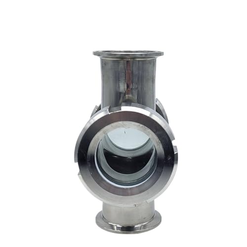 KACOME 304 Stainless Steel Sanitary Straight Through Sight Glass HGS07 Four-Way Live View Cup Cross Welded Glass Sight Window 2 inch((304 Welded) O.D. 57 * 2.0mm)