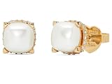 kate spade new york Little Luxuries 8mm Square Studs, Cream/Gold, One Size