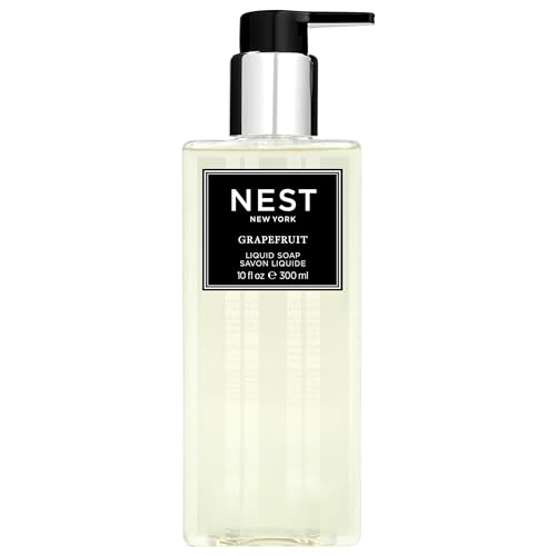 NEST New York Liquid Soap Grapefruit - 10 fl oz - Cleanses & Nourishes Skin - Approx. 300 Pumps Per Bottle - Gluten Free & Cruelty Free