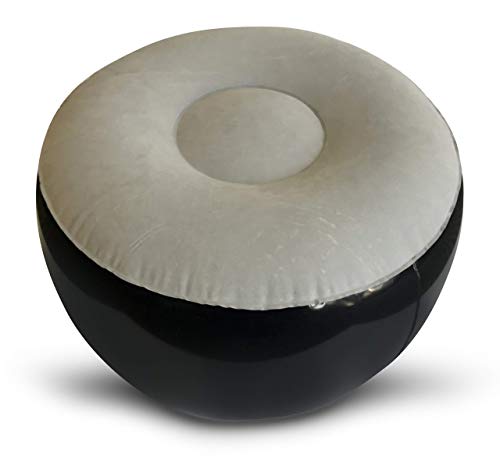 Comfort Axis Inflatable Camp Lounger Sofa And Footrest Round Stool For Kids, Gray #TOP3