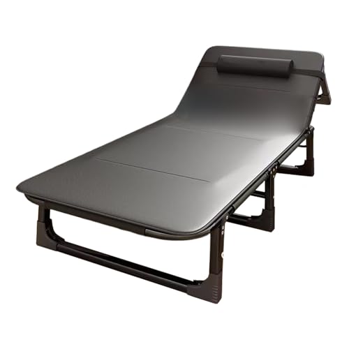 Chaise longue d'extérieur portable et lit pliable avec matelas pour couchage d'appoint