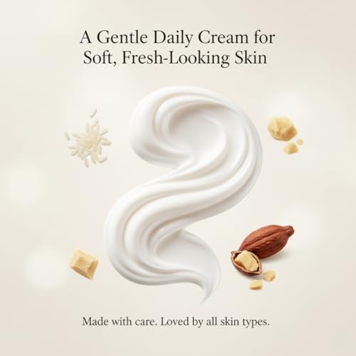 Image of Rice Face Cream with Shea Butter and Vitamin E Light Daily Hydration Skin Care Cream, Daily Glow Light Moisturizing Cream - 50 g (Pack 1)