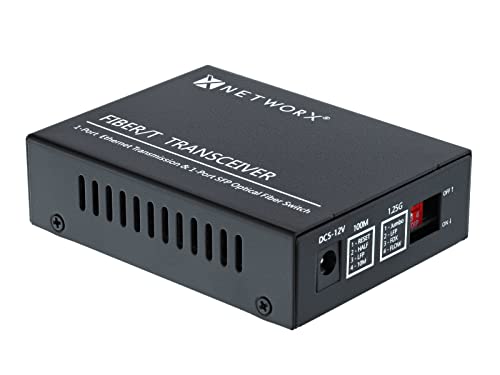 Image of Networx Gigabit Ethernet Fiber Media Converter - UTP to 1000Base-LX - LC Multimode, 550m, 1300 /1310nm