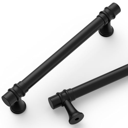 kakapola 10 Pack Matte Black Cabinet Handles, 5 Inch (128mm)