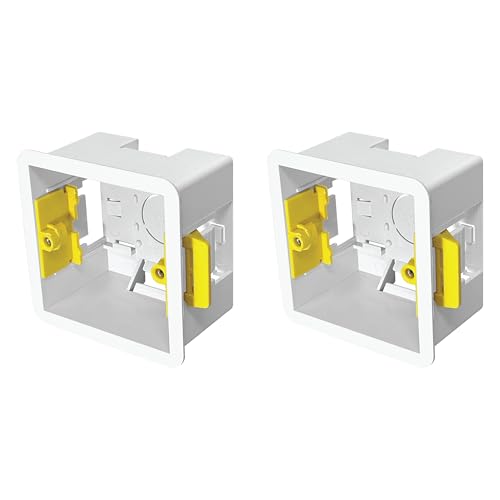 Evoges 1 Gang Dry Lining Back Box 47mm | Deep Electrical Wall Box for Plasterboard | Fast-Fit Design (2)