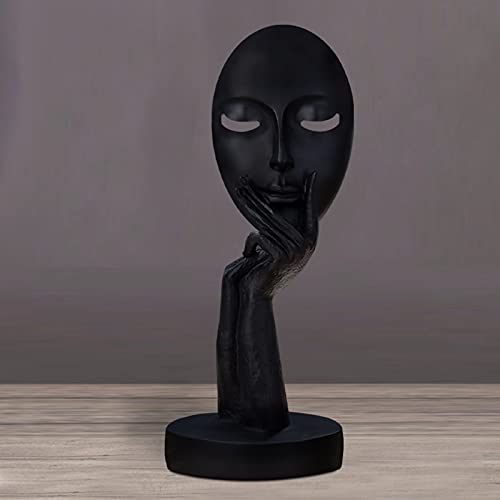 Aboxoo Modern And Simple Woman Face Statues Thinker Lady Sculpture Figure Figurine Resin Carving For Home Office Bedroom Decor thumb #4