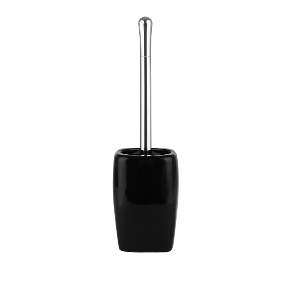 Toilet Bowl Brush Floor Standing Glossy Ceramics Toilet Brush with Plastic Plating Handle