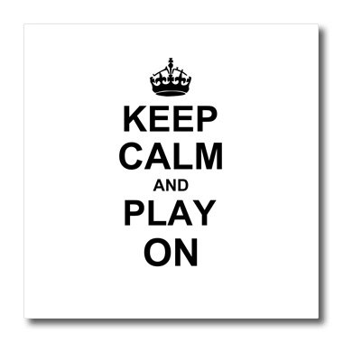 3dRose ht_157754_3 Keep Calm and Play on Carry on Gaming Hobby Or Pro Gamer Gifts Iron on Heat Transfer Paper for White Material, 10 by 10-Inch