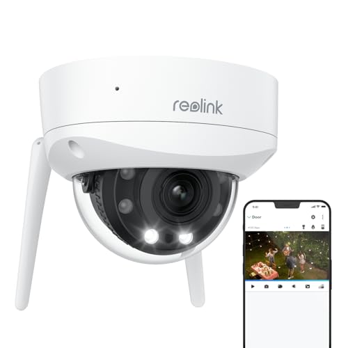 Reolink 4K Telecamera Wi-Fi Esterno Supporta 2,4/5GHz Wi-Fi 6, Zoom Ottico 5X, Videocamera Sorveglianza con Rilevamento di Persone/Veicoli/Animale, Visione Notturna, IK10 Antivandalismo, 843WA(No PT)