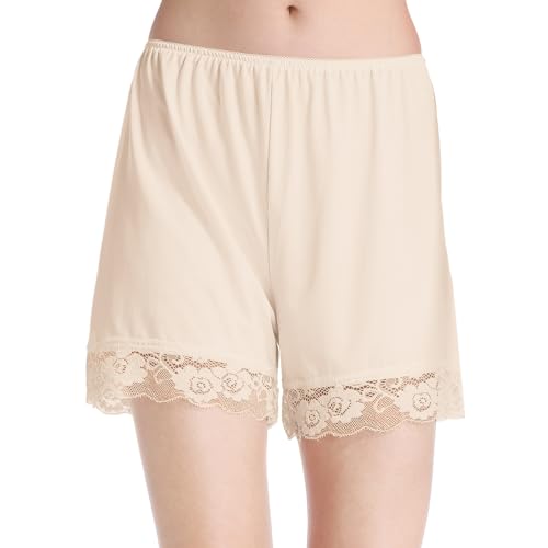 MANCYFIT Pettipants for Women Half Slip Culotte Shorts Split Skirt Lace Snip 4” Inseam