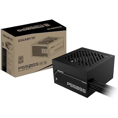GIGABYTE P550SS Power Supply - PCIe 5.0, 80 PLUS Silver, 120mm Fan, ATX 3.0 compatible, UK Plug