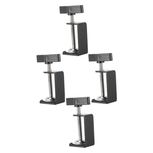 KALLORY Multi-functional Metal Base Clip Desk Clamp 4pcs Tabletop Mounting Clamps Stand