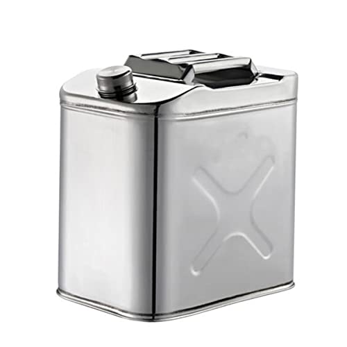 40L 304 Square Stainless Steel Jerry Can Fuel Tank Fuel Storage for Boat/4WD/Car/Motorbike Built-in Spout Seamless Welding 0.8mm 304 stainless Steel Cap
