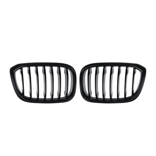 Barres de calandre pour BMW X3 G01 et X4 G02 2018-2021 en ABS noir brillant