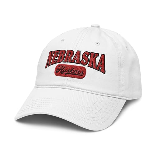 Gorra de béisbol ajustable oficial Nebraska Cornhuskers blanca miniatura 1