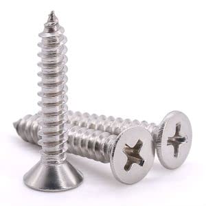 Miniatura 7 de Tornillos autoroscantes de cabeza plana de 14 pulgadas, acero inoxidable 304, tornillos de madera de cabeza avellanada empotrados cruzados, 100