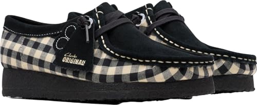 Black & White Gingham Clarks Women's Wallabee Boots4