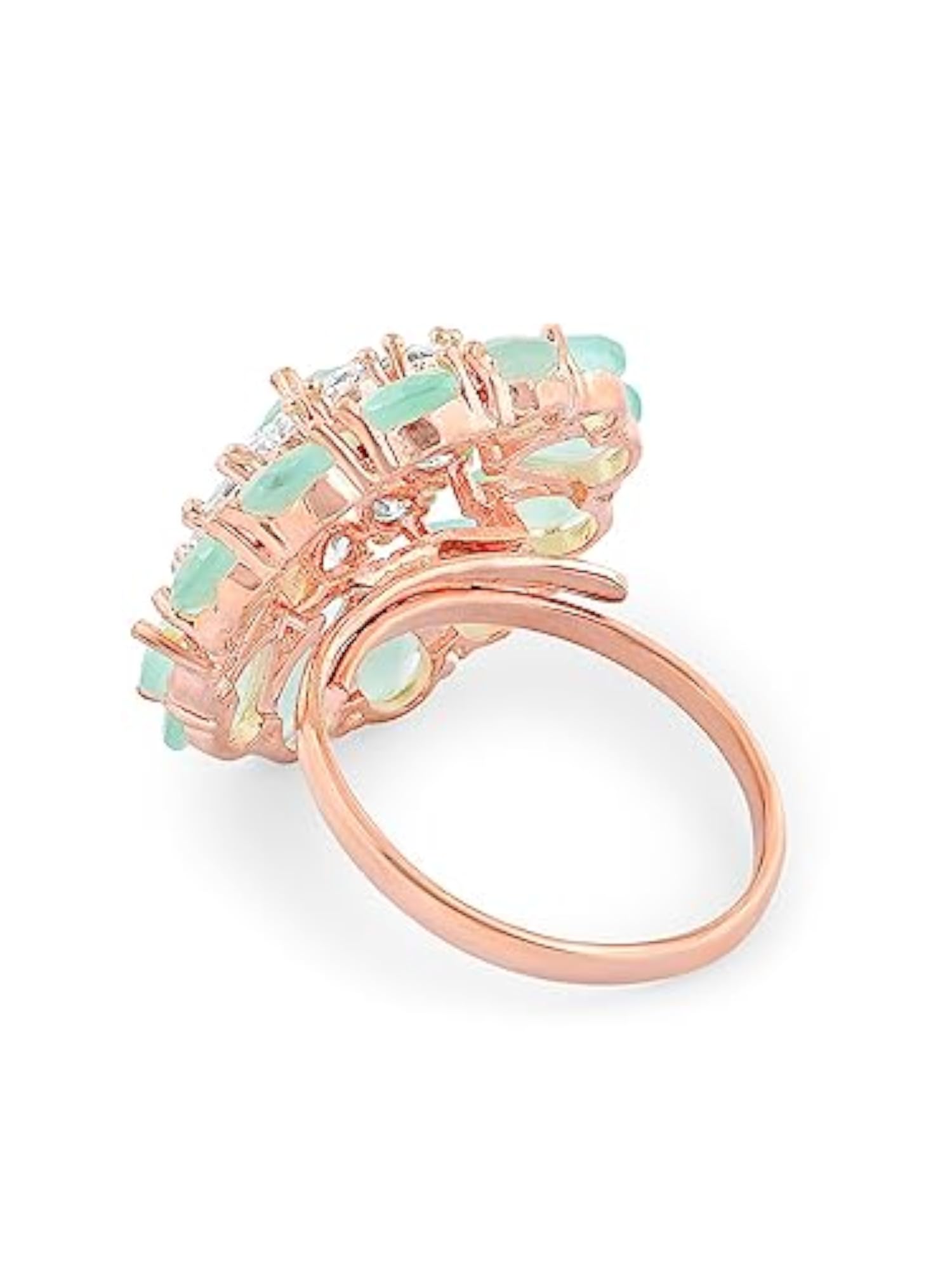 Cubic Zirconia Bling Statement Brass Ring - ZPFK16110