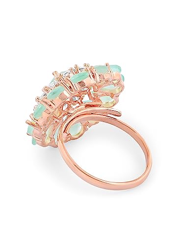 Cubic Zirconia Bling Statement Brass Ring - ZPFK16110