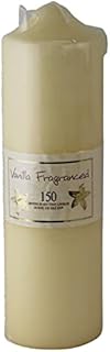 Carousel Home and Gifts 24 x 7cm 150 Hour Overdipped Vanilla Scented Pillar Votive Wax Candle Cream