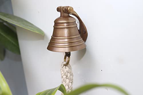 The Metal Magician 2" Antique Brass Bell Quality Marine Wall Mounted Ship Hanging Bell Perfect For Dinner, Indoor, Outdoor, School, Bar, Reception, Last Order & Church #TOP1
