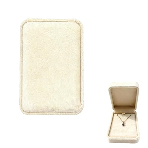 Caja Grande De Terciopelo Blanco Para Collares – Elegante Estuche De Almacenamiento Y Exhibición De Joyas Para Regalos En Cumpleaños, San Valentín Y Otras Ocasiones Especiales Caja Regalo Joyas