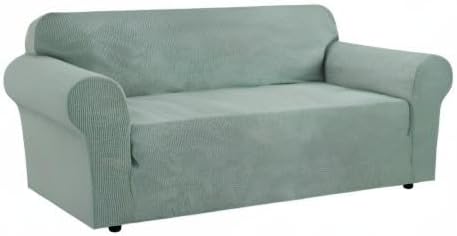 Miniatura 9 de H.VERSAILTEX - Fundas elásticas para sofá, funda protectora removible para sofá, 1 pieza, tela de licra elástica y jacquard con textura cuadriculada