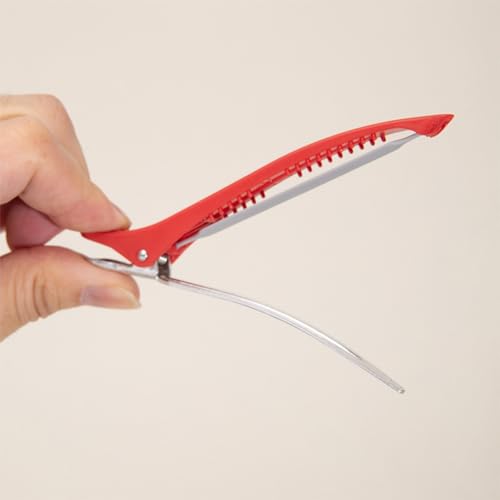 XIZONLIN 6Pcs Hair Clips for Styling Sectioning Non Slip No-Trace Duck Billed Hair Clips Hair Cutting Clips for Hairdresser Women Men Girls Salon Home Hair Dying Accessories Red - Image 3