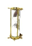 Große Maritime Messing-Uhr mit Sanduhr