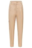 Bundfalten vorne BOSS Damen Tawakos Relaxed-Fit Twill-Hose aus Baumwoll-Mix