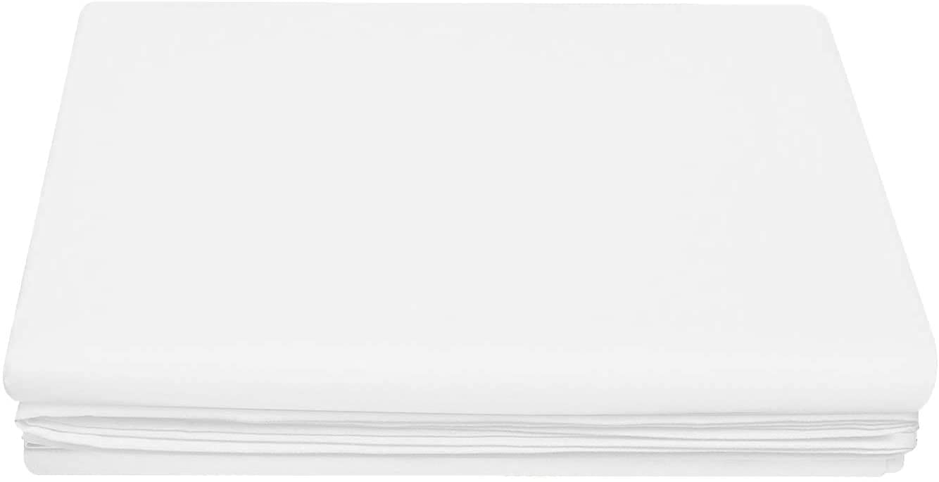 Percale Polycotton Flat Sheet Easy Care (White, Super King)