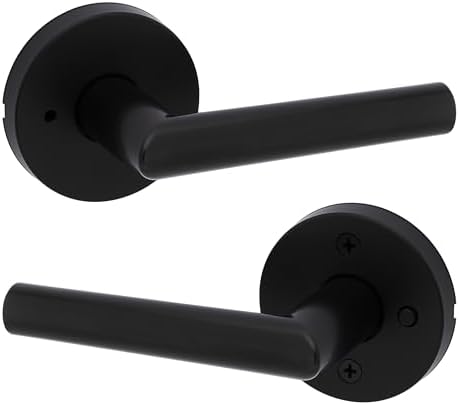 Weiser Daylon Matte Black Door Handle, Reversible Privacy Lever ...