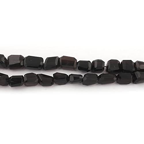 Onyx noir briolettes center drill perles facettées 16 pouces pour DIY bijoux SB4042