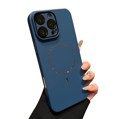 Étui magnétique iPhone 15 Plus bleu Caseative protection objectif compatible MagSafe