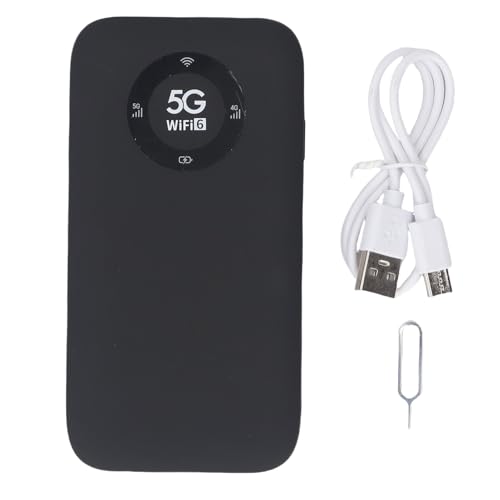 Vvikizy 5G Mobile Hotspot WiFi 6 Router Portátil con Batería de 7100 MAh 2.77 Gbps Descargar 16 Dispositivos Soporte para Travel Home Office (Negro)